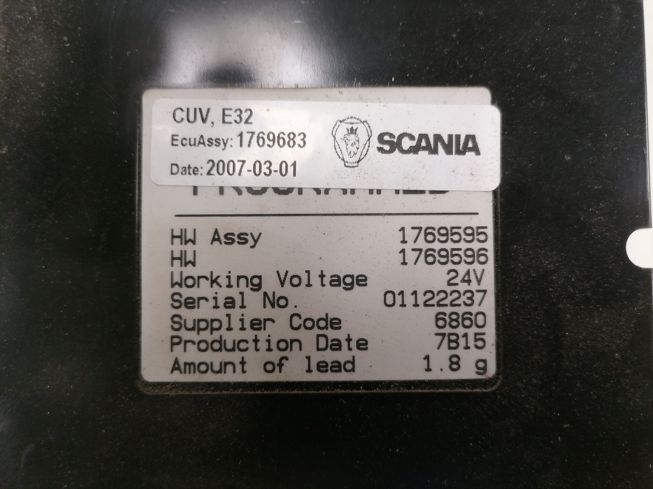 Scania Ecu, VIS 1769683 - Valdymo blokas - Sunkvežimis: foto 4 Scania Ecu, VIS 1769683 - Valdymo blokas - Sunkvežimis: foto 4