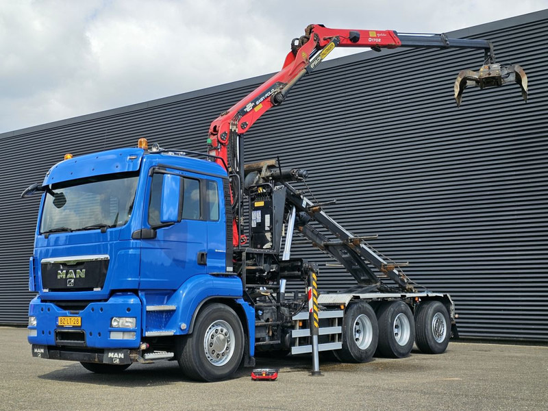 MAN TGS 35.400 / 8x4-4 / CONTAINER SYSTEM / PALFINGER Z CRANE - Sunkvežimis - kabelių sistema, Sunkvežimis su kranu: foto 1 MAN TGS 35.400 / 8x4-4 / CONTAINER SYSTEM / PALFINGER Z CRANE - Sunkvežimis - kabelių sistema, Sunkvežimis su kranu: foto 1