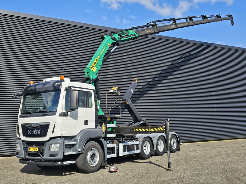 MAN TGS 35.400 8x4-4 / PALFINGER 26 t/m CRANE + HOOKLIFT - Hook-lift sunkvežimis, Sunkvežimis su kranu: foto 1 MAN TGS 35.400 8x4-4 / PALFINGER 26 t/m CRANE + HOOKLIFT - Hook-lift sunkvežimis, Sunkvežimis su kranu: foto 1