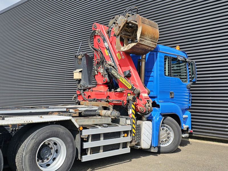 Sunkvežimis - kabelių sistema, Sunkvežimis su kranu MAN TGS 35.400 8x4-4 / PALFINGER Z CRANE + CONTAINER SYSTEM: foto 7