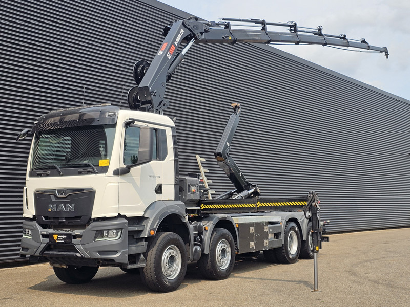 MAN TGS 35.470 8X4 BB / HIAB CRANE + HOOKLIFT - Hook-lift sunkvežimis, Sunkvežimis su kranu: foto 1 MAN TGS 35.470 8X4 BB / HIAB CRANE + HOOKLIFT - Hook-lift sunkvežimis, Sunkvežimis su kranu: foto 1