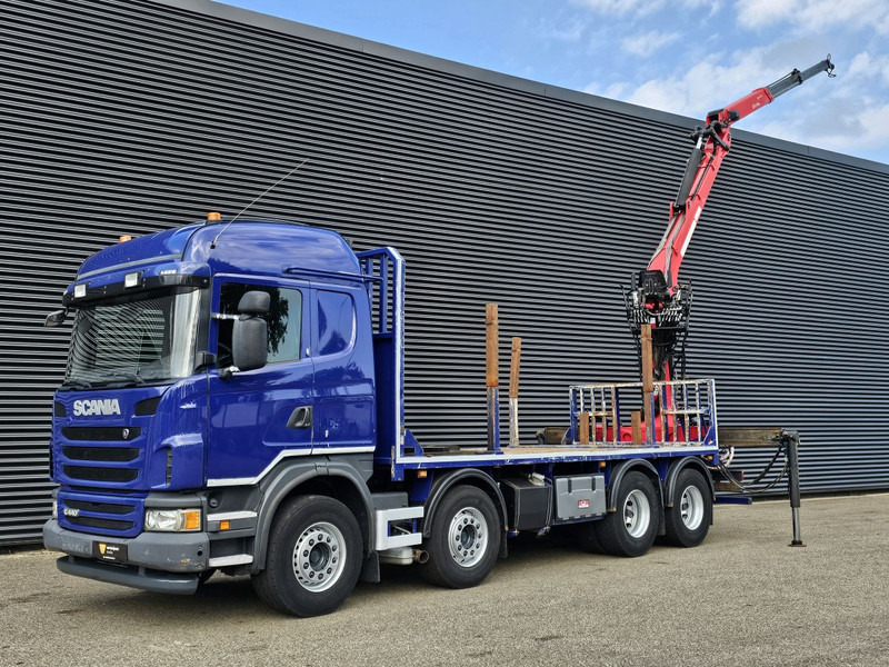 Scania G440 / RETARDER / 8x4 / PALFINGER-EPSILON CRANE - Platforminis/ Bortinis sunkvežimis, Sunkvežimis su kranu: foto 4 Scania G440 / RETARDER / 8x4 / PALFINGER-EPSILON CRANE - Platforminis/ Bortinis sunkvežimis, Sunkvežimis su kranu: foto 4
