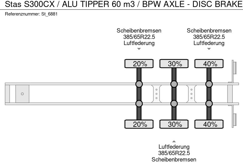 Savivartis puspriekabė Stas S300CX / ALU TIPPER 60 m3 / BPW AXLE - DISC BRAKE: foto 18