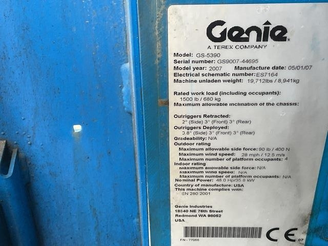 Genie GS5390 - Žirklinis keltuvas: foto 5 Genie GS5390 - Žirklinis keltuvas: foto 5