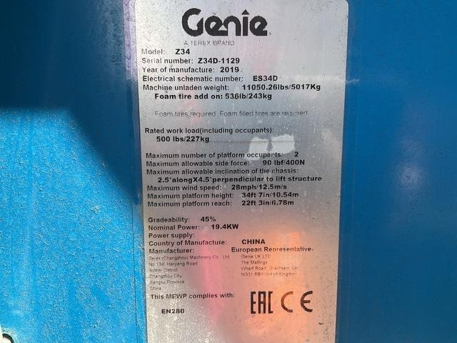 Genie Z34 - Alkūninis keltuvas: foto 5 Genie Z34 - Alkūninis keltuvas: foto 5