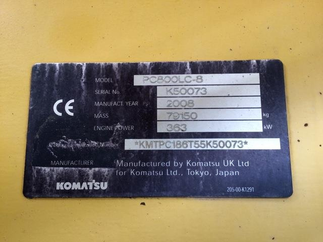 Komatsu PC800LC-8 - Vikšrinis ekskavatorius: foto 5 Komatsu PC800LC-8 - Vikšrinis ekskavatorius: foto 5