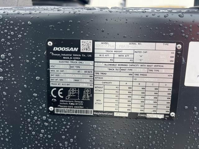 Doosan B30X-7 PLUS - Elektrinis krautuvas: foto 5 Doosan B30X-7 PLUS - Elektrinis krautuvas: foto 5