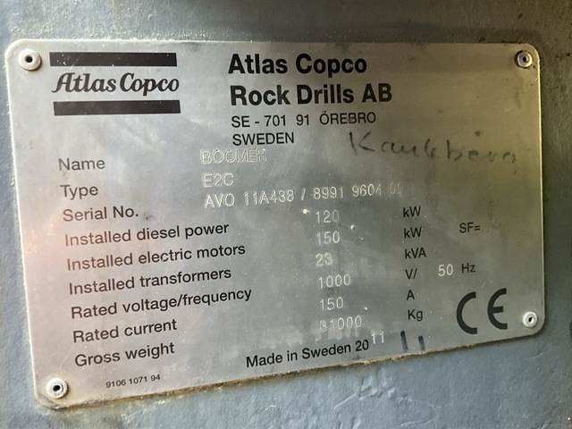 Atlas Copco E2C - Kasybos mašina: foto 5 Atlas Copco E2C - Kasybos mašina: foto 5