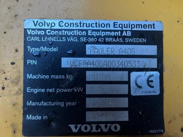 Volvo A40G - Šarnyrinis savivartis: foto 5 Volvo A40G - Šarnyrinis savivartis: foto 5