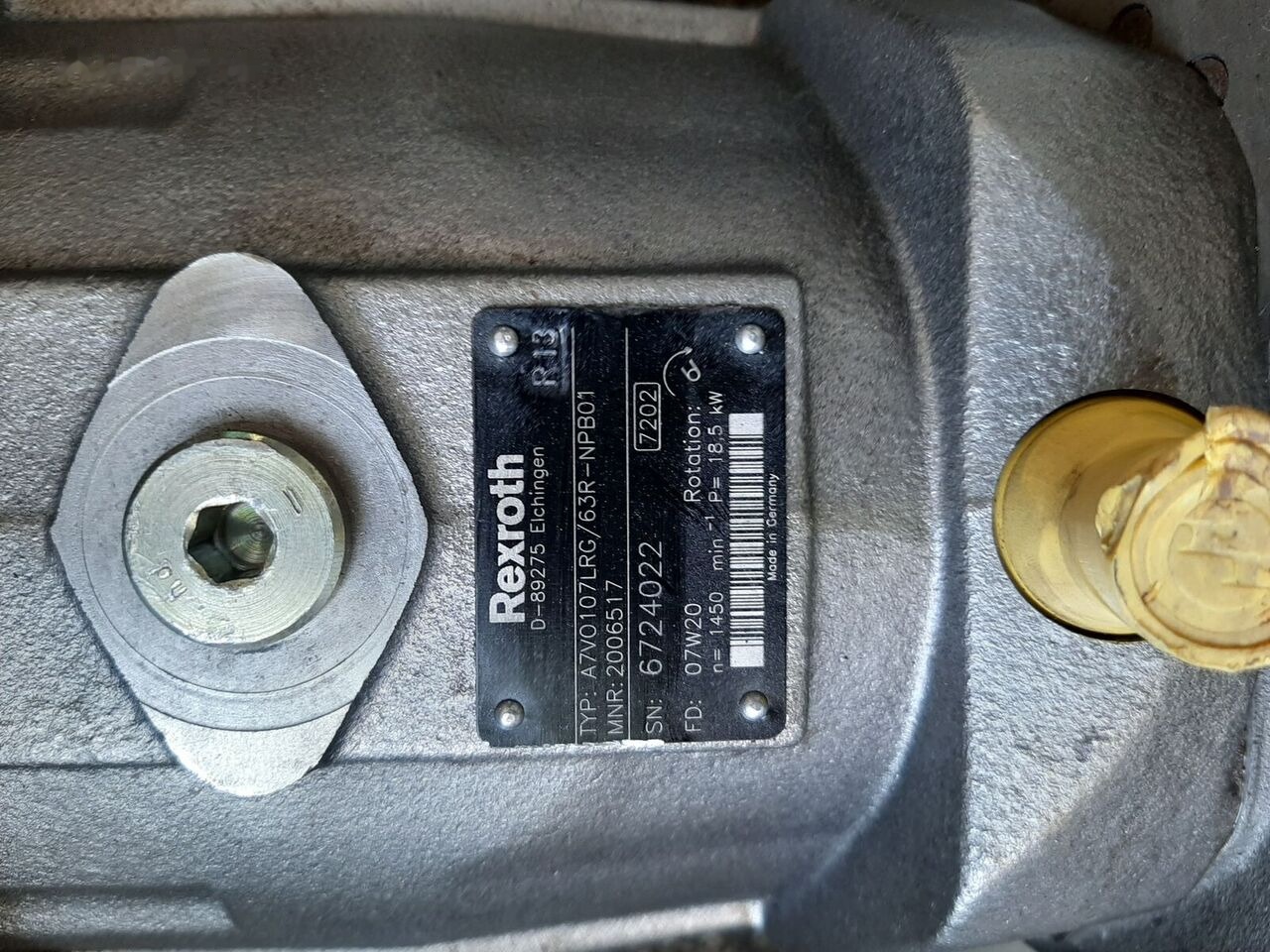 Rexroth A7VO107 LRG/63 R - Hidraulinis variklis - Ekskavatorius-krautuvas: foto 1 Rexroth A7VO107 LRG/63 R - Hidraulinis variklis - Ekskavatorius-krautuvas: foto 1