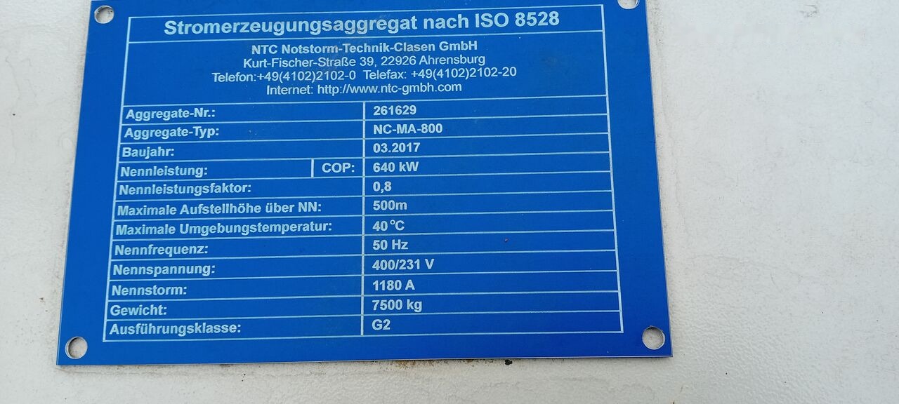 MAN MAN Generator Set Stamford 640 KW 800 KVA Diesel, 2017 Model, 931 HP, 8000 kg, Low Hours, For Sale in Poland - Elektrinis generatorius: foto 3 MAN MAN Generator Set Stamford 640 KW 800 KVA Diesel, 2017 Model, 931 HP, 8000 kg, Low Hours, For Sale in Poland - Elektrinis generatorius: foto 3