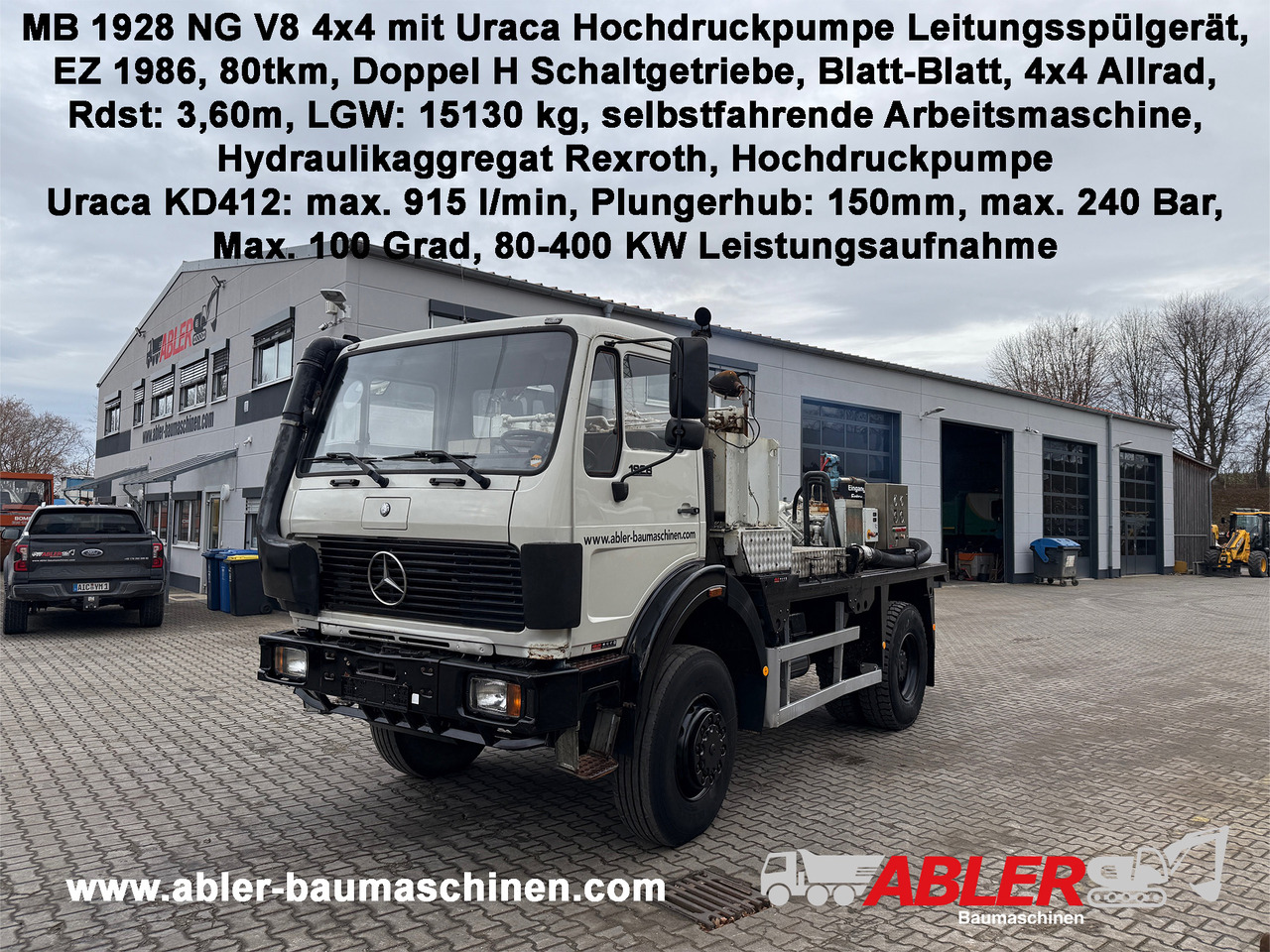 MErcedes-Benz 1928 NG V8 4x4 Uraca Hochdruckpumpe KD412 - Komunalinė/ Specializuota technika, Sunkvežimis: foto 1 MErcedes-Benz 1928 NG V8 4x4 Uraca Hochdruckpumpe KD412 - Komunalinė/ Specializuota technika, Sunkvežimis: foto 1