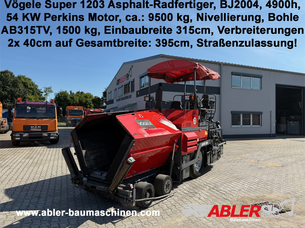 Vögele Super 1203 Asphalt-Radfertiger - Asfalto klotuvas: foto 1 Vögele Super 1203 Asphalt-Radfertiger - Asfalto klotuvas: foto 1