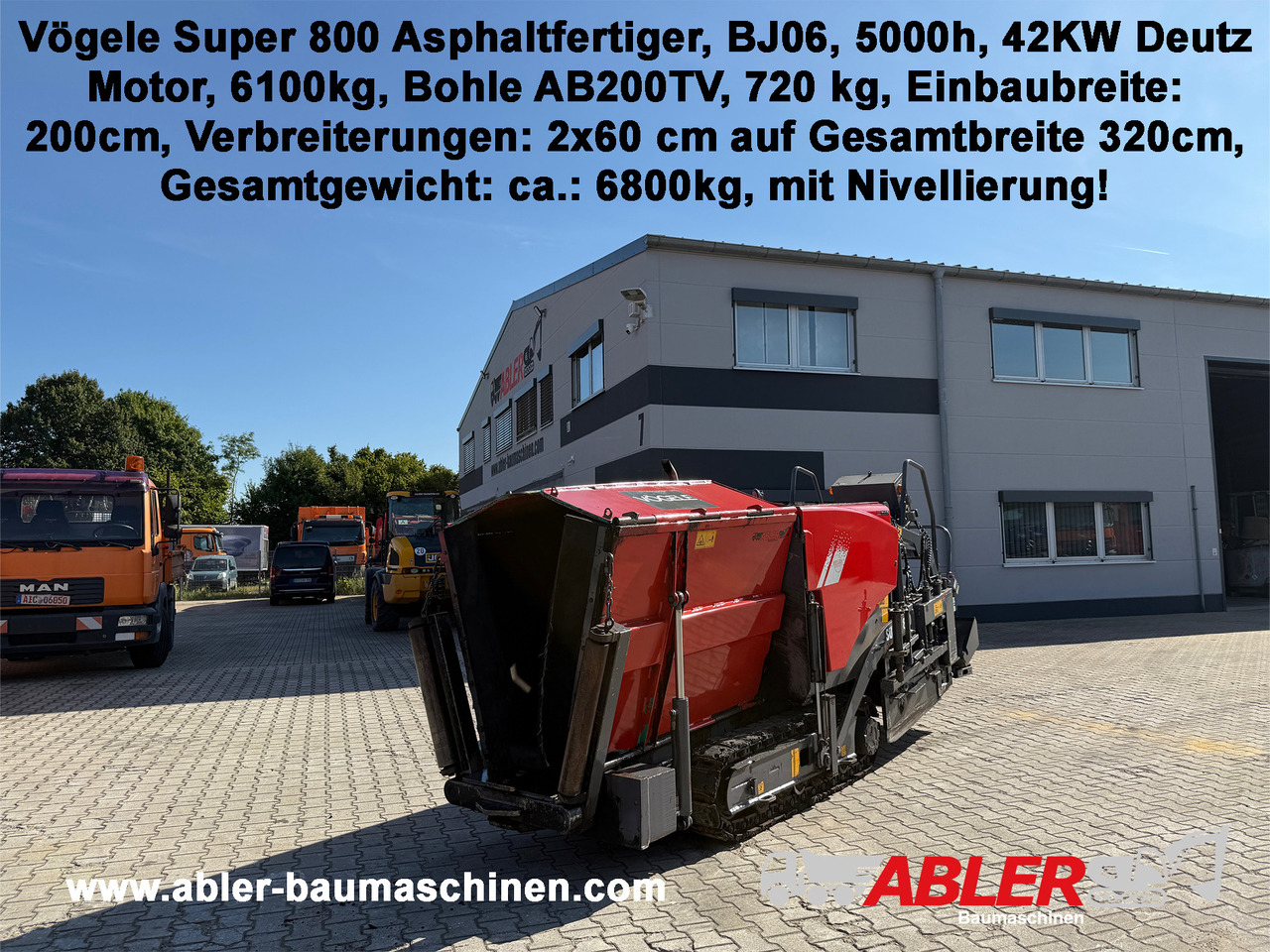 Asfalto klotuvas Vögele Super 800 Asphaltfertiger 320cm Nivellierung: foto 1