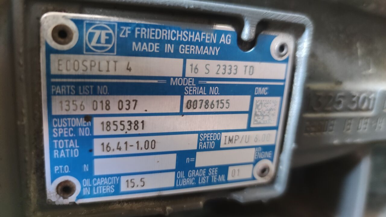 ZF 16S2333 DAF XF 106 truck - Pavarų dėžė - Sunkvežimis: foto 2 ZF 16S2333 DAF XF 106 truck - Pavarų dėžė - Sunkvežimis: foto 2