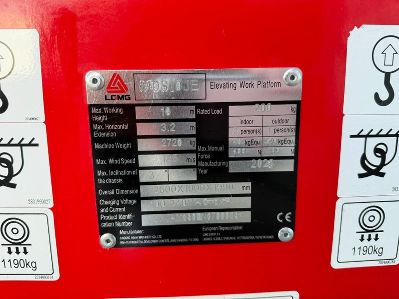 Nauja Kėlimo platforma LGMG M 0810 JE: foto 9 Nauja Kėlimo platforma LGMG M 0810 JE: foto 9