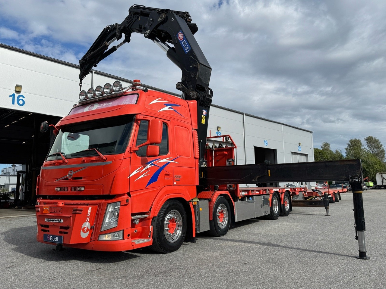 Bodbilsekipage Volvo FM 500 8x2 -2016 | HMF8520+Jibb | Tyllis - Platforminis/ Bortinis sunkvežimis, Sunkvežimis su kranu: foto 1 Bodbilsekipage Volvo FM 500 8x2 -2016 | HMF8520+Jibb | Tyllis - Platforminis/ Bortinis sunkvežimis, Sunkvežimis su kranu: foto 1