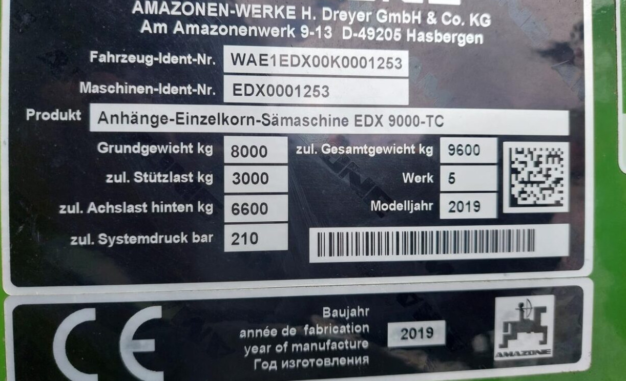 Tikslaus išsėjimo sėjamoji Amazone EDX 9000-TC MED GPS: foto 15