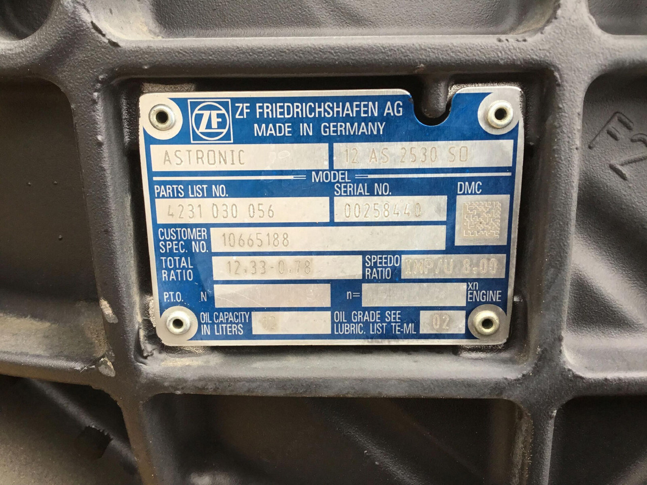 ZF MK 88 ZF Astronic gearbox 12 AS 2530 S0 - Pavarų dėžė - Autokranas: foto 5 ZF MK 88 ZF Astronic gearbox 12 AS 2530 S0 - Pavarų dėžė - Autokranas: foto 5
