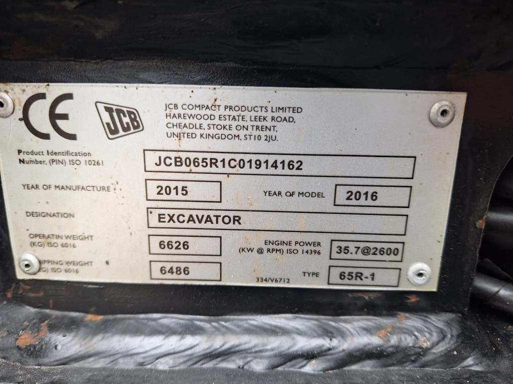 Mini ekskavatorius JCB 65R-1 PYÖRITTÄJÄLLÄ: foto 14