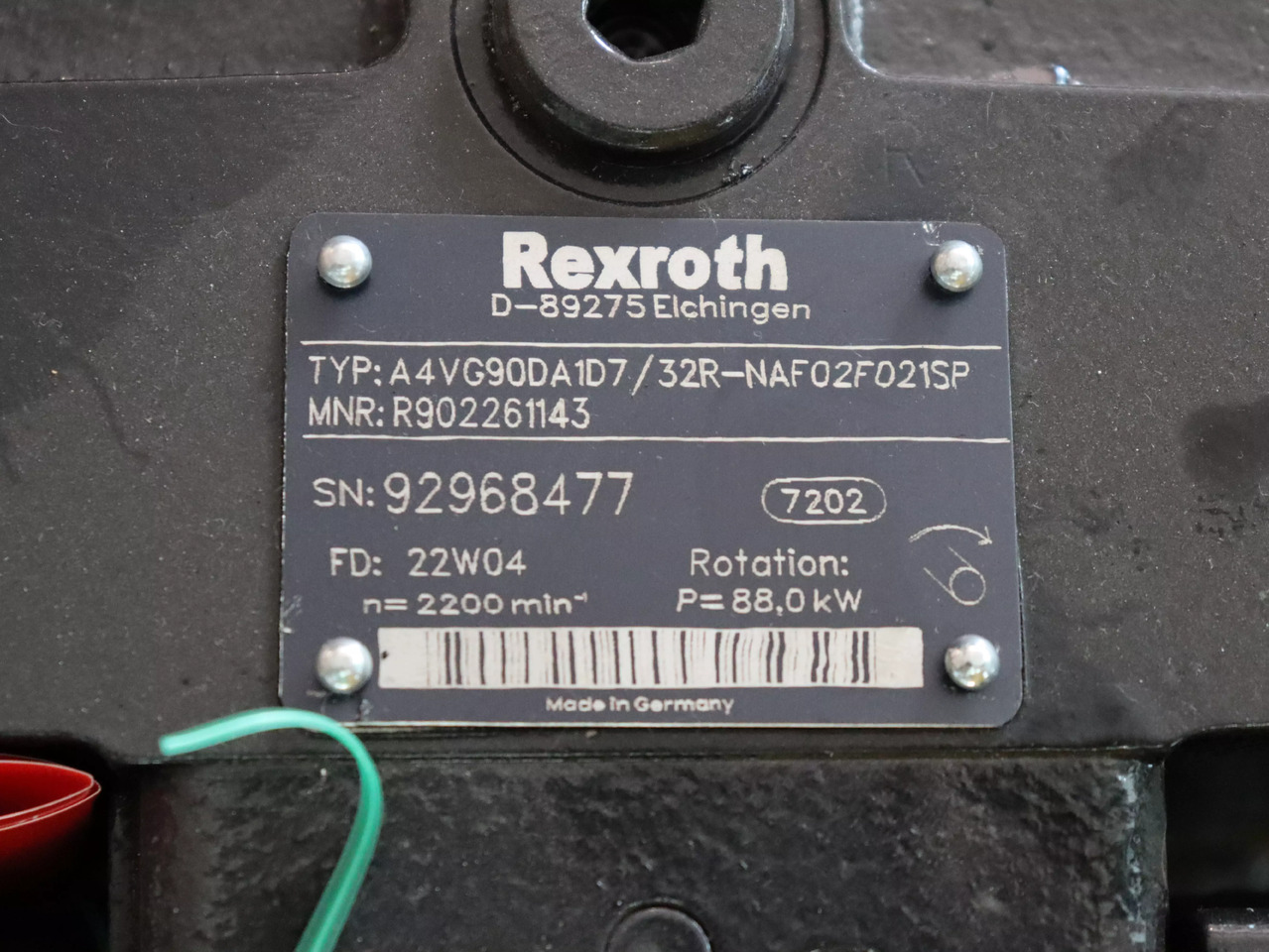 REXROTH A4VG90DA1D7/32R-NAF02F021SP-S - Hidraulinis siurblys - Krovimo technika: foto 3 REXROTH A4VG90DA1D7/32R-NAF02F021SP-S - Hidraulinis siurblys - Krovimo technika: foto 3