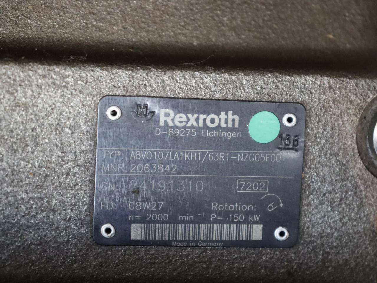 REXROTH A8VO107LA1KH1/63R1-NZG05F001 - Hidraulinis siurblys - Krovimo technika: foto 5 REXROTH A8VO107LA1KH1/63R1-NZG05F001 - Hidraulinis siurblys - Krovimo technika: foto 5