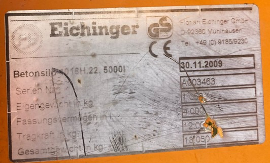 Eichinger concrete silo 1016H.22 - Cemento silosas: foto 3 Eichinger concrete silo 1016H.22 - Cemento silosas: foto 3