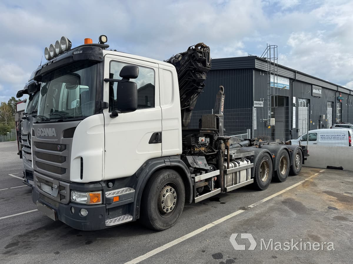 Lastväxlare Scania G400LB8X4*4HNA med HIAB kran - Hook-lift sunkvežimis, Sunkvežimis su kranu: foto 1 Lastväxlare Scania G400LB8X4*4HNA med HIAB kran - Hook-lift sunkvežimis, Sunkvežimis su kranu: foto 1