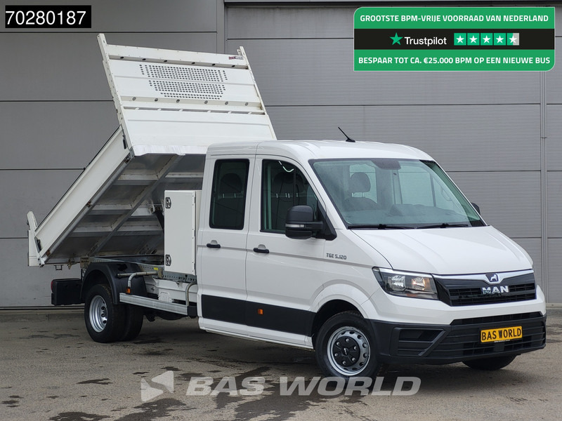 MAN TGE 5.120 Kipper met Kist Dubbel Cabine Dubbellucht 3,5t Trekhaak Navi Airco Cruise Euro6 Tipper Kipper Benne Airco Dubbel cabine Trekhaak - Mažas savivartis: foto 1 MAN TGE 5.120 Kipper met Kist Dubbel Cabine Dubbellucht 3,5t Trekhaak Navi Airco Cruise Euro6 Tipper Kipper Benne Airco Dubbel cabine Trekhaak - Mažas savivartis: foto 1