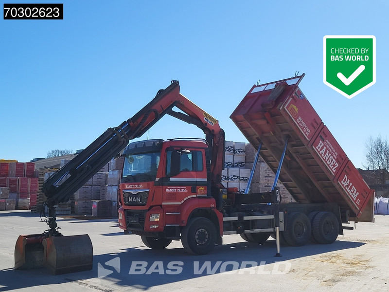 MAN TGS 33.440 6X4 Palfinger PK23001-EH Kran Crane Big-Axle 13m3 tipper Euro 6 - Savivartis sunkvežimis, Sunkvežimis su kranu: foto 1 MAN TGS 33.440 6X4 Palfinger PK23001-EH Kran Crane Big-Axle 13m3 tipper Euro 6 - Savivartis sunkvežimis, Sunkvežimis su kranu: foto 1