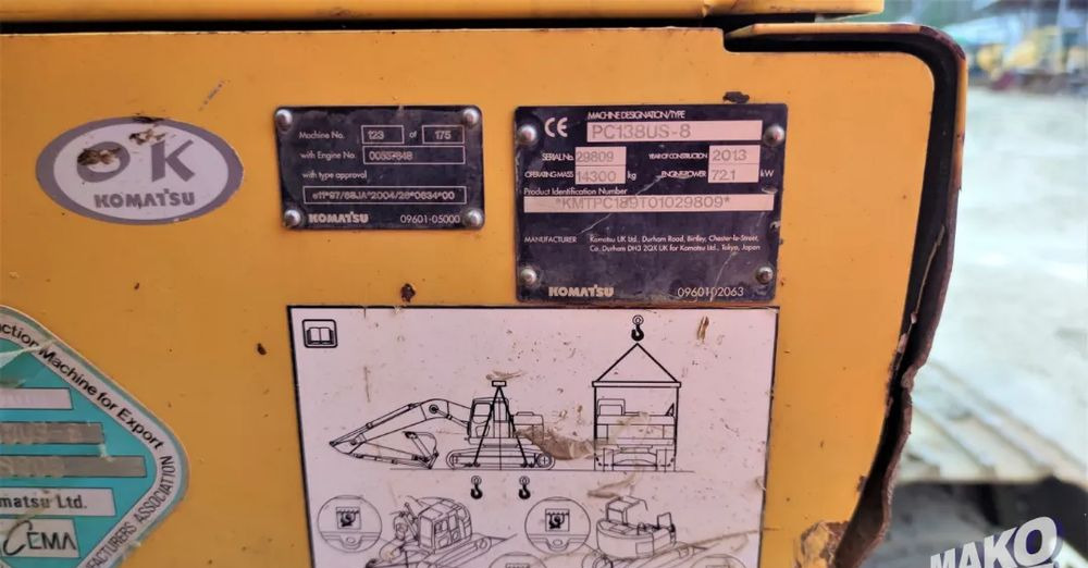 Vikšrinis ekskavatorius Komatsu PC138 US-8: foto 14
