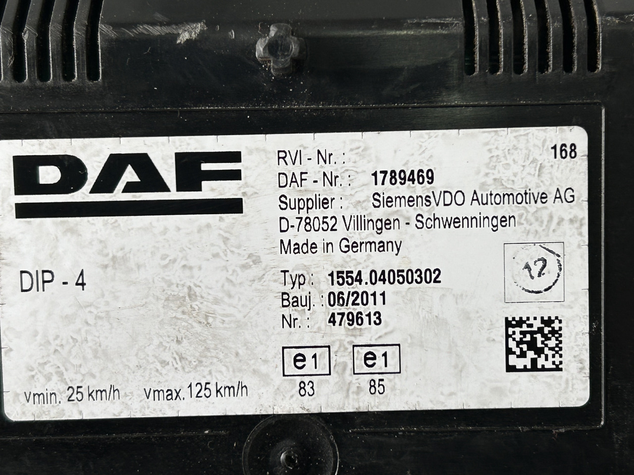 DAF COUNTER DAF XF 105 1789469 - Prietaisų skydas: foto 5 DAF COUNTER DAF XF 105 1789469 - Prietaisų skydas: foto 5