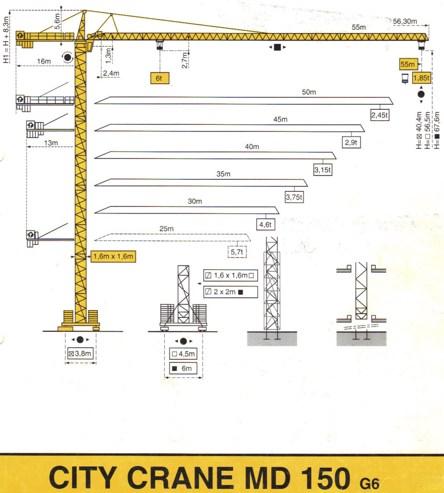 POTAIN MD 150 - Bokštinis kranas: foto 1 POTAIN MD 150 - Bokštinis kranas: foto 1