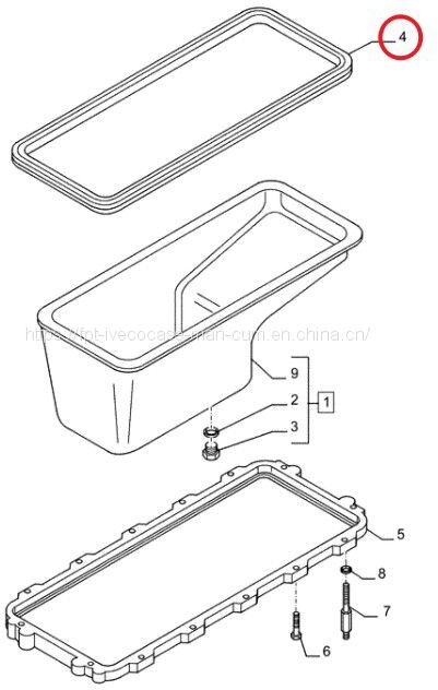 FPT IVECO CASE Cursor11 F3GFE613A B001 5801863562/5801690111 The oil pan gasket 504262851 - Variklio tarpinė: foto 5 FPT IVECO CASE Cursor11 F3GFE613A B001 5801863562/5801690111 The oil pan gasket 504262851 - Variklio tarpinė: foto 5