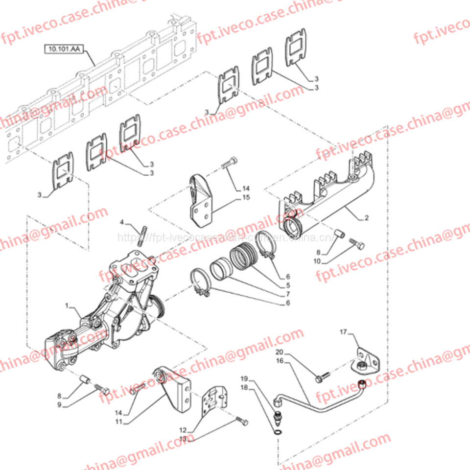 FPT IVECO CASE Cursor9 F2CFE614A*B041/F2CGE614F*V004 5802431166 Exhaust Mainfold 504380222 - Išmetimo kolektorius - Sunkvežimis: foto 2 FPT IVECO CASE Cursor9 F2CFE614A*B041/F2CGE614F*V004 5802431166 Exhaust Mainfold 504380222 - Išmetimo kolektorius - Sunkvežimis: foto 2