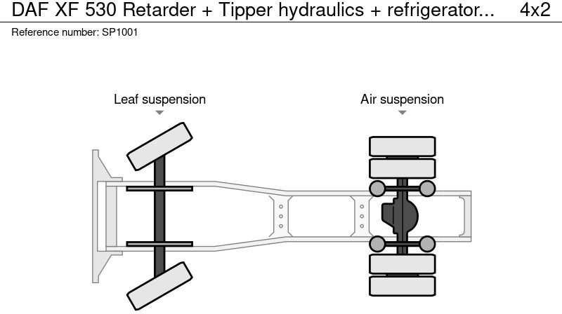 Vilkikas DAF XF 530 Retarder+ Kipperhydrauliek+ koelkast: foto 15