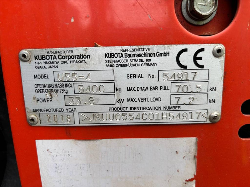 Kubota U 55-4 - Mini ekskavatorius: foto 5 Kubota U 55-4 - Mini ekskavatorius: foto 5