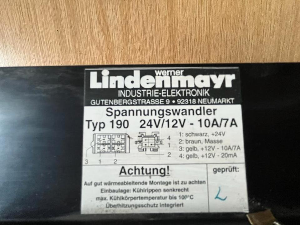 MAN Spannungswandler LINDENMAYR TYP 190 24V/12V 10A/7A - Elektros sistema - Sunkvežimis: foto 2 MAN Spannungswandler LINDENMAYR TYP 190 24V/12V 10A/7A - Elektros sistema - Sunkvežimis: foto 2