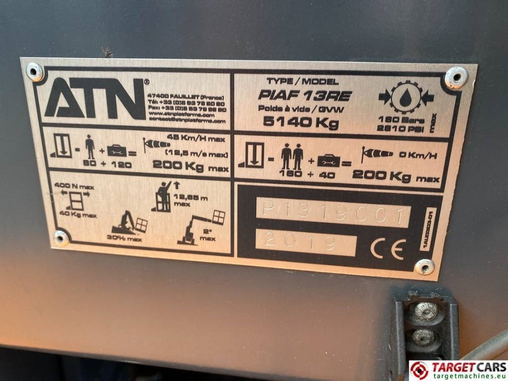 Stiebinis keltuvas ATN Piaf 13RE Electric Vertical Mast Work Lift 1265cm: foto 10