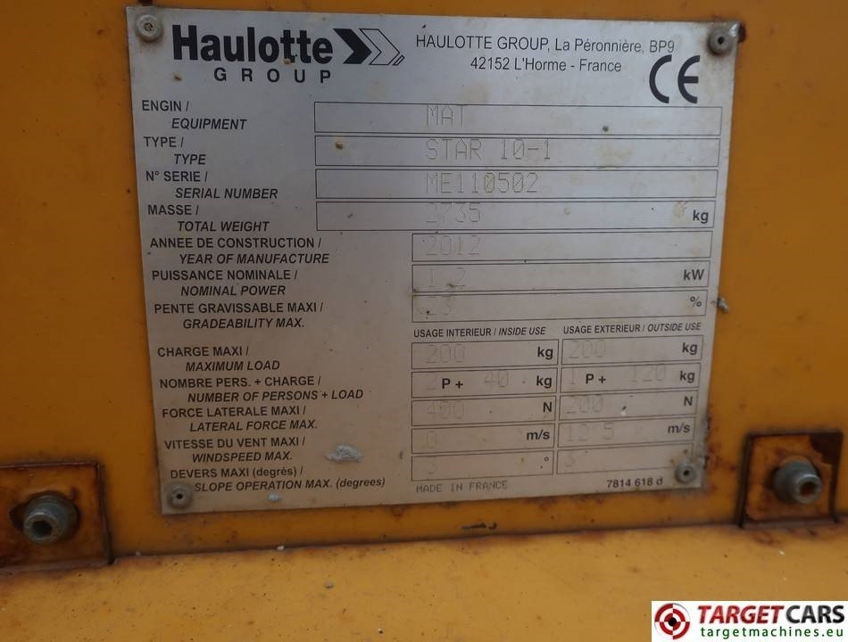 Haulotte Star 10 Electric Vertical Mast Work Lift 1000cm  lizingą Haulotte Star 10 Electric Vertical Mast Work Lift 1000cm: foto 10