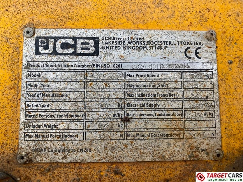 Žirklinis keltuvas JCB S1930E Electric Scissor Work Lift 780cm: foto 10