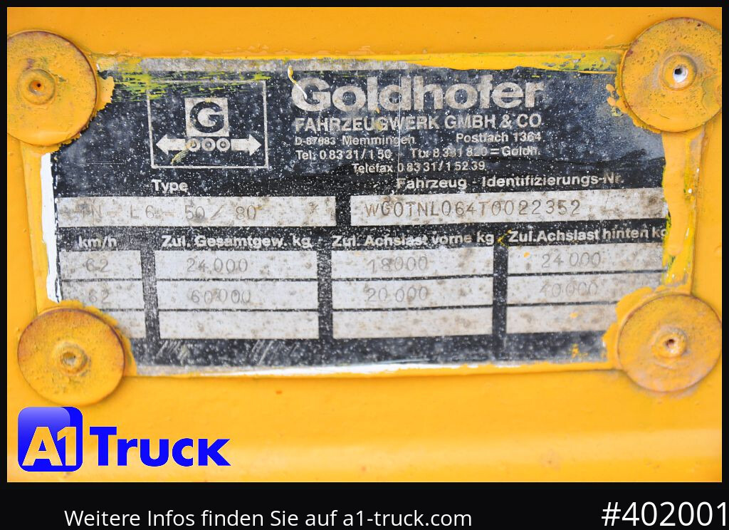 GOLDHOFER 6achs Plattform, Ballast, 60to., Schwerlast, - Platforminė/ Bortinė priekaba: foto 4 GOLDHOFER 6achs Plattform, Ballast, 60to., Schwerlast, - Platforminė/ Bortinė priekaba: foto 4