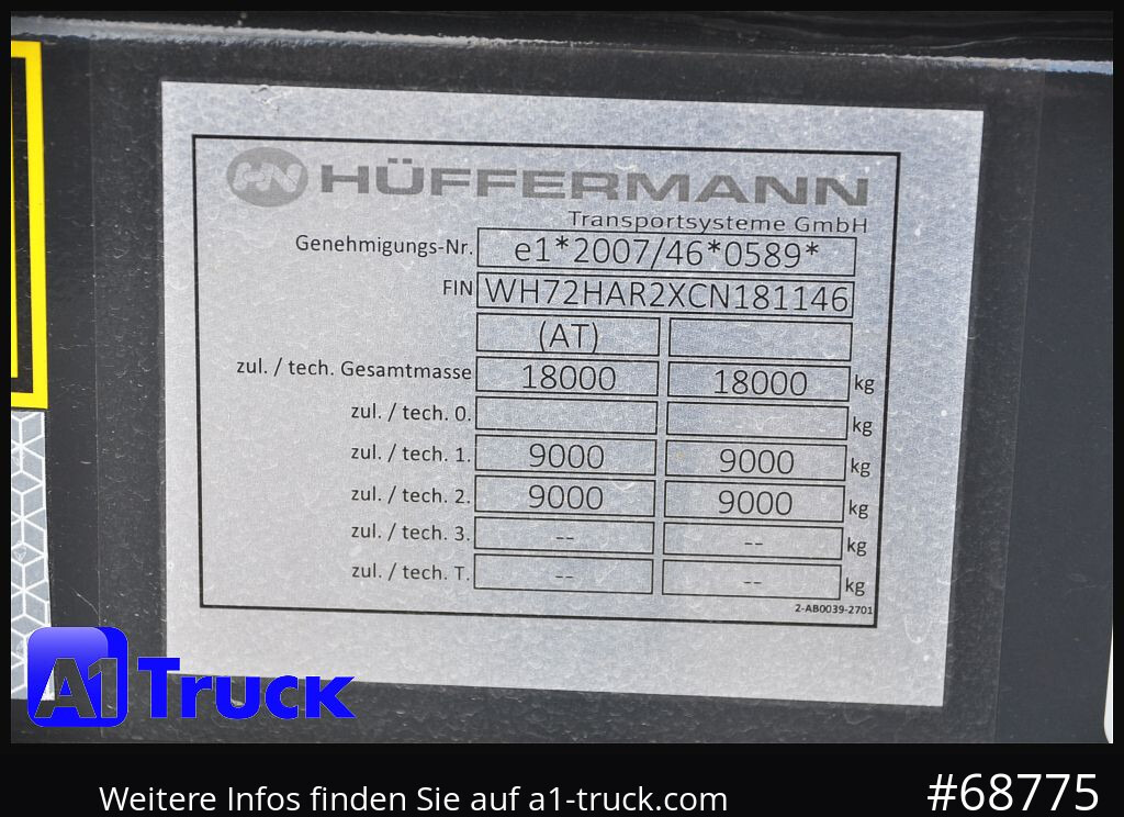 HUEFFERMANN HAR 1870, NEU Sofort 2x - Kablio/ Skip loader priekaba: foto 4 HUEFFERMANN HAR 1870, NEU Sofort 2x - Kablio/ Skip loader priekaba: foto 4
