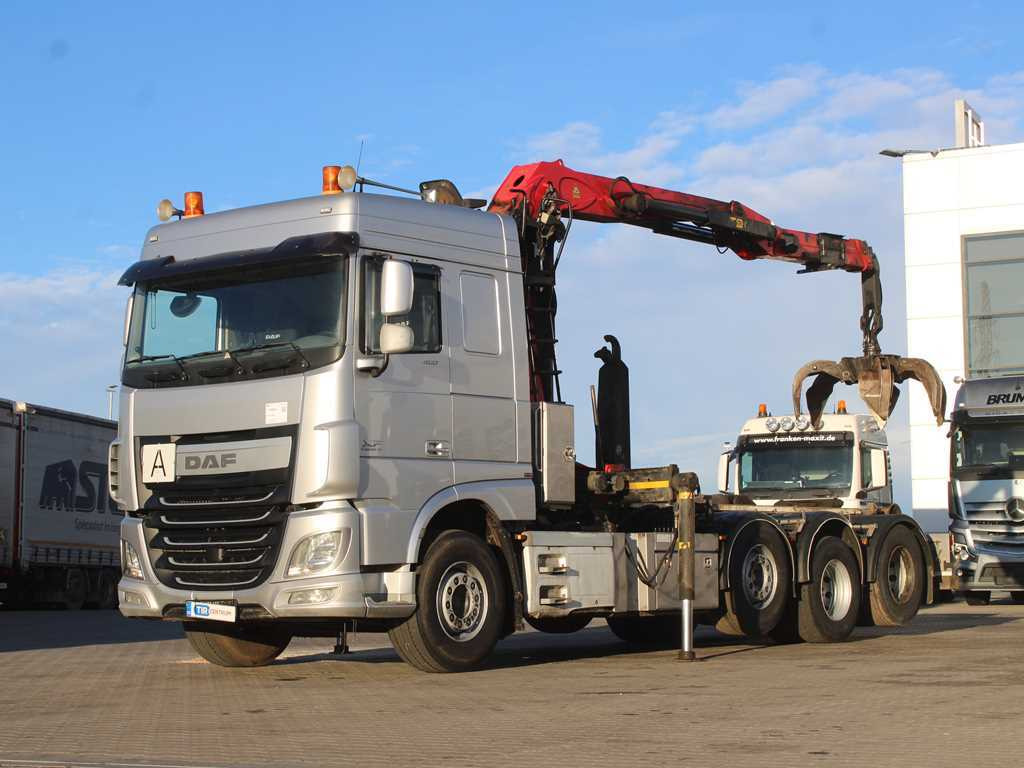 DAF XF 460, EURO 6, 8X2, 2X LIFT AXLE, PALFINGER S260Z96 - Hook-lift sunkvežimis, Sunkvežimis su kranu: foto 1 DAF XF 460, EURO 6, 8X2, 2X LIFT AXLE, PALFINGER S260Z96 - Hook-lift sunkvežimis, Sunkvežimis su kranu: foto 1