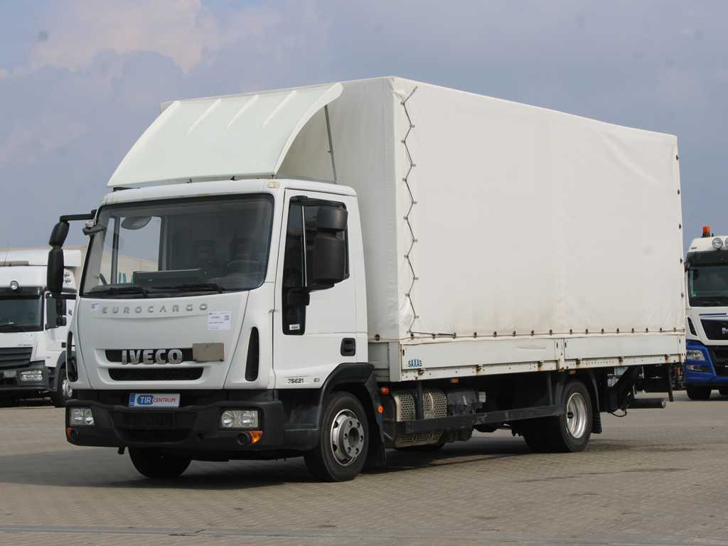Iveco EUROCARGO 75E21, EURO 6, SIDE BOARD, HYDRAULIC FRONT, TIRES 80% - Tentinis sunkvežimis: foto 1 Iveco EUROCARGO 75E21, EURO 6, SIDE BOARD, HYDRAULIC FRONT, TIRES 80% - Tentinis sunkvežimis: foto 1