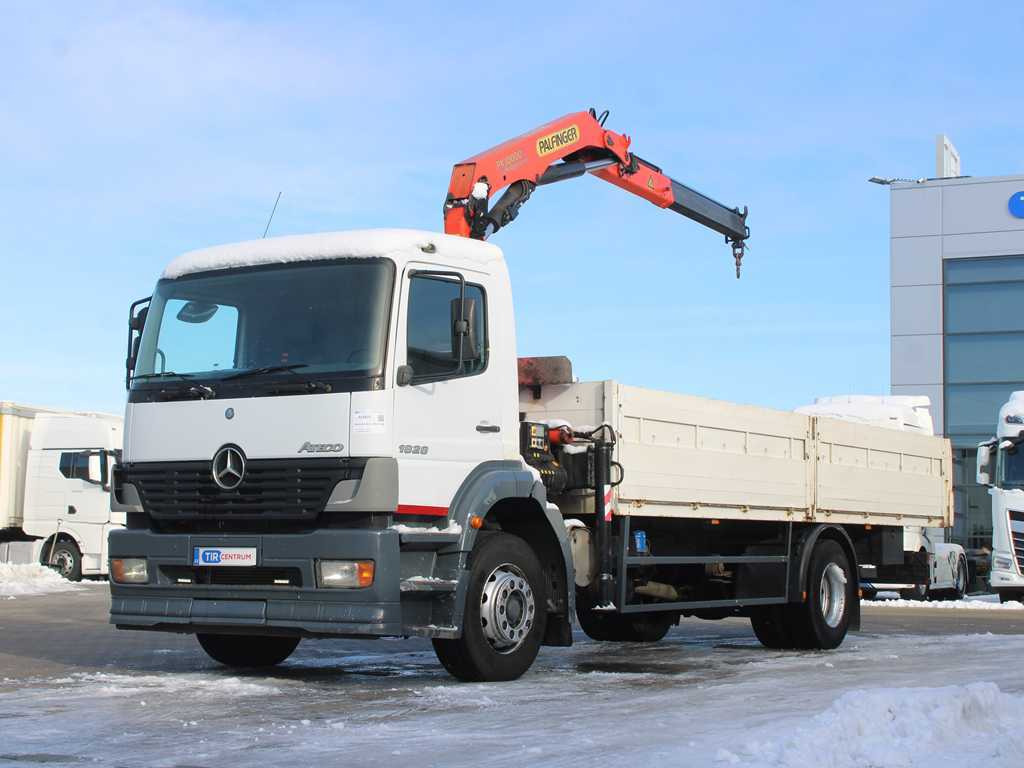 Mercedes-Benz ATEGO 1828, EURO 5, SIDE BOARD, HYDRAULIC ARM PALFINGER PK10000 - Platforminis/ Bortinis sunkvežimis, Sunkvežimis su kranu: foto 1 Mercedes-Benz ATEGO 1828, EURO 5, SIDE BOARD, HYDRAULIC ARM PALFINGER PK10000 - Platforminis/ Bortinis sunkvežimis, Sunkvežimis su kranu: foto 1