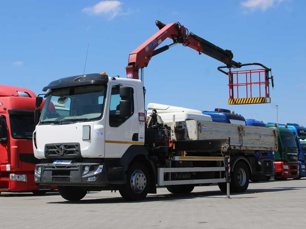Renault D16, CRANE HMF 1130K- RC+ PLATFORM, PARKING CAM. - Hook-lift sunkvežimis, Sunkvežimis su kranu: foto 1 Renault D16, CRANE HMF 1130K- RC+ PLATFORM, PARKING CAM. - Hook-lift sunkvežimis, Sunkvežimis su kranu: foto 1