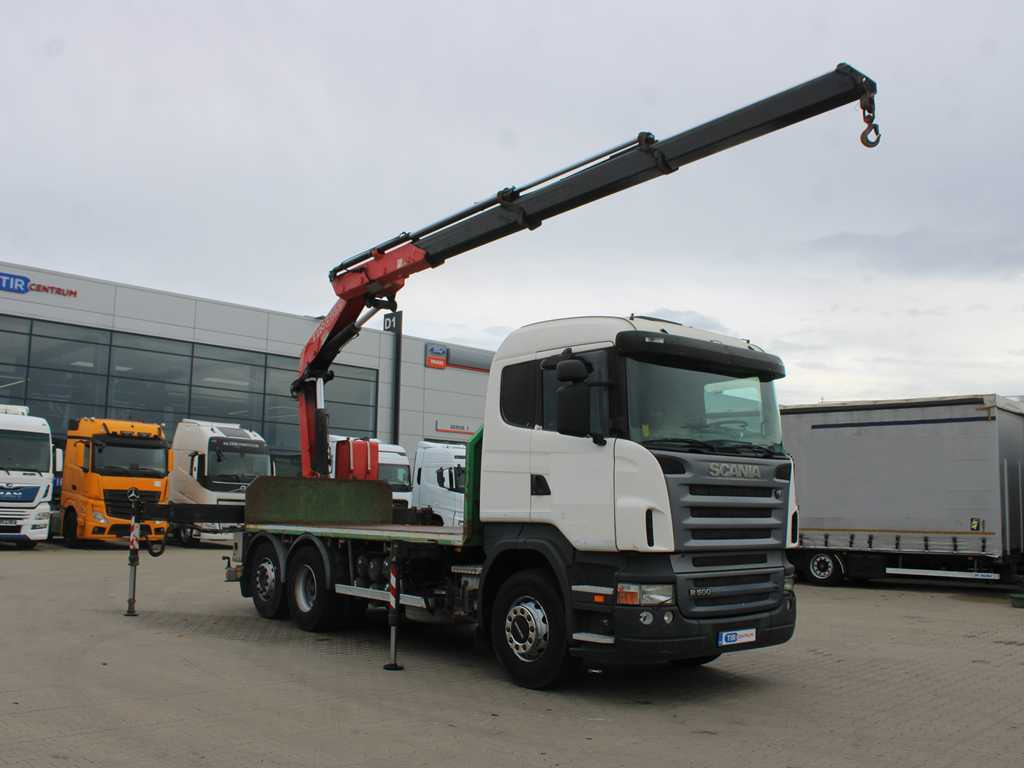 Scania R 500, 6X2, EURO 4, OPTICRUISE, HYDRAULIC ARM FASSI F220A.23 - Platforminis/ Bortinis sunkvežimis, Sunkvežimis su kranu: foto 3 Scania R 500, 6X2, EURO 4, OPTICRUISE, HYDRAULIC ARM FASSI F220A.23 - Platforminis/ Bortinis sunkvežimis, Sunkvežimis su kranu: foto 3