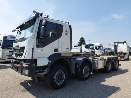 Iveco 8x4 Meiller Abroller, Automatik, E6, Retarder, - Hook-lift sunkvežimis, Sunkvežimis su kranu: foto 1 Iveco 8x4 Meiller Abroller, Automatik, E6, Retarder, - Hook-lift sunkvežimis, Sunkvežimis su kranu: foto 1