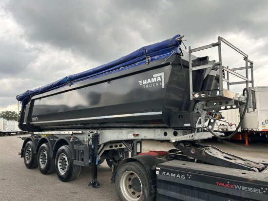 Schmitz Kippmulde 24m³, Stahl-light Chassis, Liftachse, Rollplane - Savivartis puspriekabė: foto 1 Schmitz Kippmulde 24m³, Stahl-light Chassis, Liftachse, Rollplane - Savivartis puspriekabė: foto 1